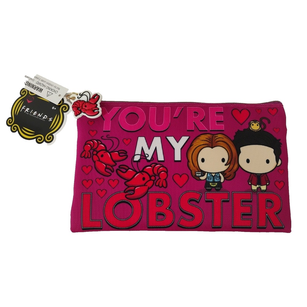 NWT‎ Friends Rachel & Ross You're My Lobster Pencil Case Makeup Pouch Bag